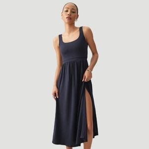 ARDENE Navy midi dress | Feminine casual minimalist | Medium